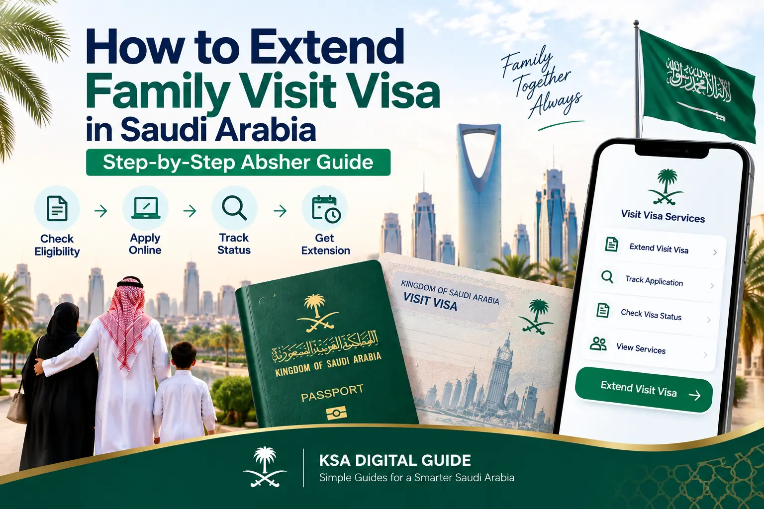 How to extend family visit visa in Saudi Arabia through Absher