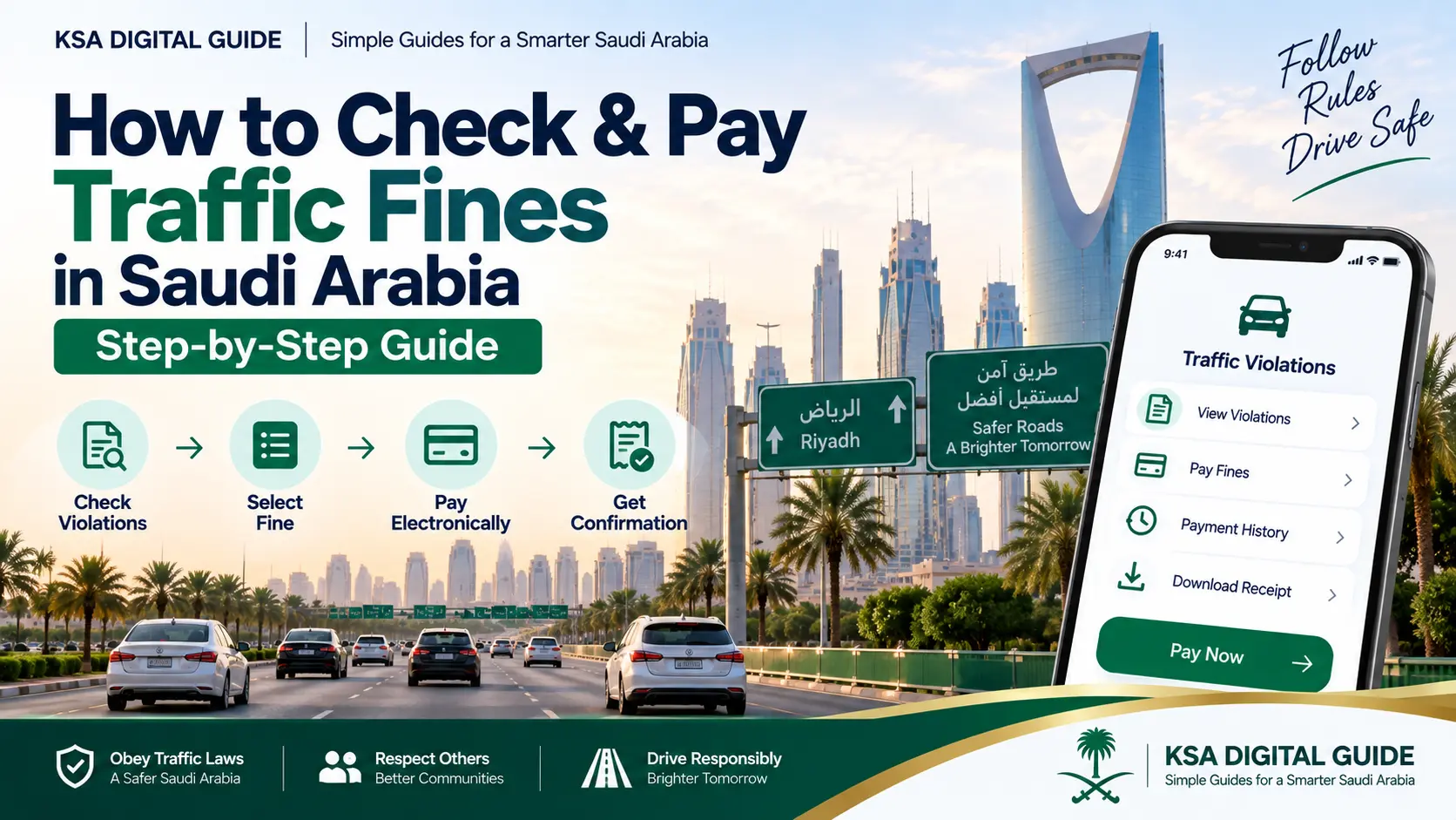 How to check and pay traffic fines in Saudi Arabia online