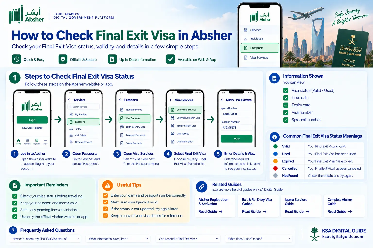 How to check Final Exit Visa in Absher