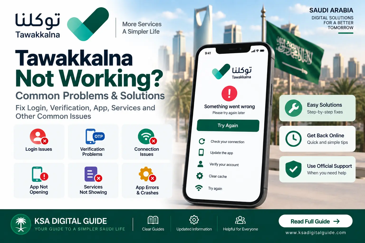 Tawakkalna not working common problems and solutions in Saudi Arabia