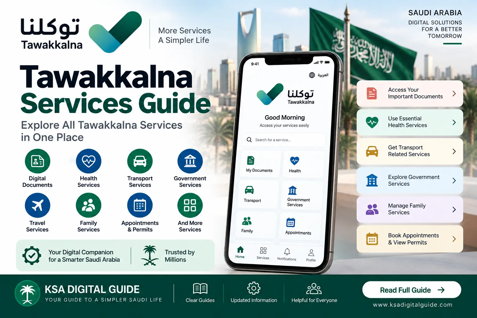 Tawakkalna services guide in Saudi Arabia