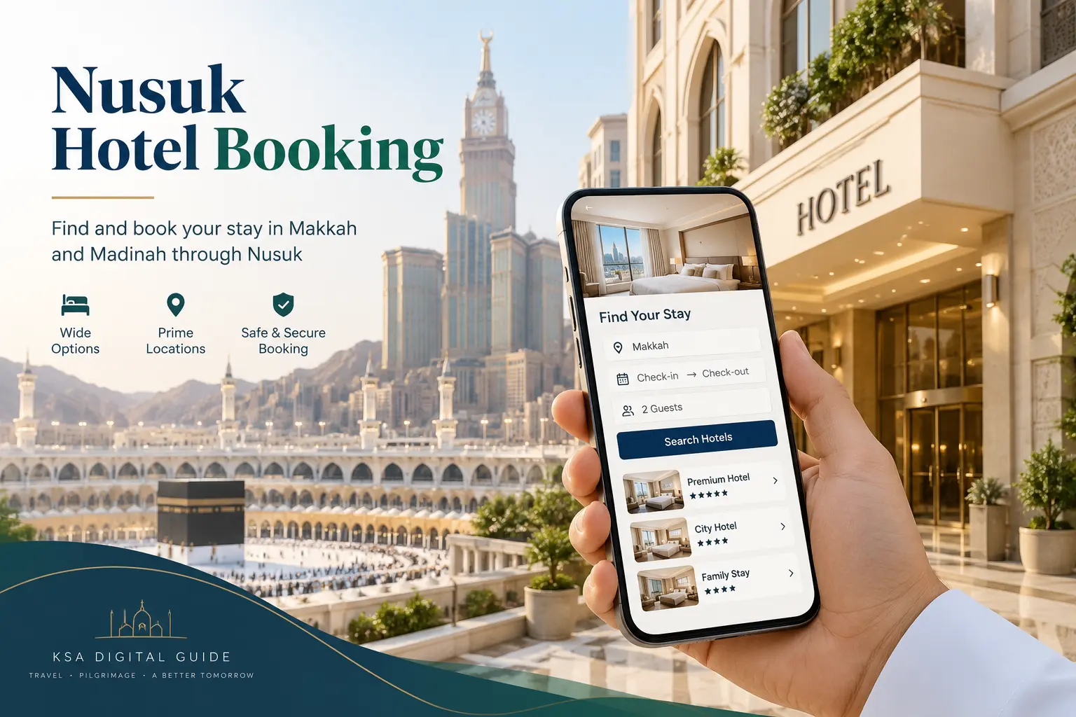 Nusuk hotel booking for Makkah and Madinah accommodation
