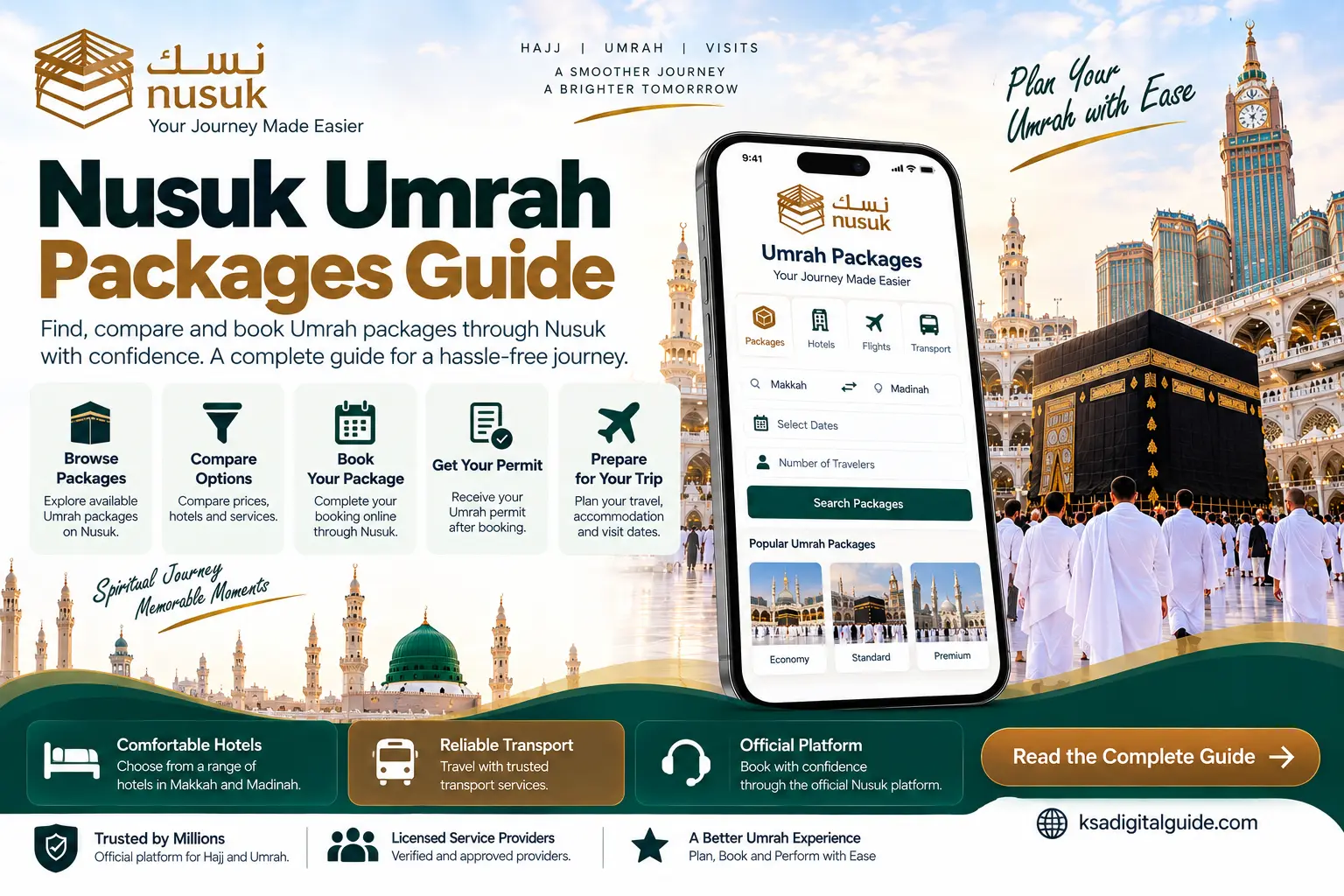 Nusuk Umrah packages guide for booking hotels transport and Umrah services in Saudi Arabia