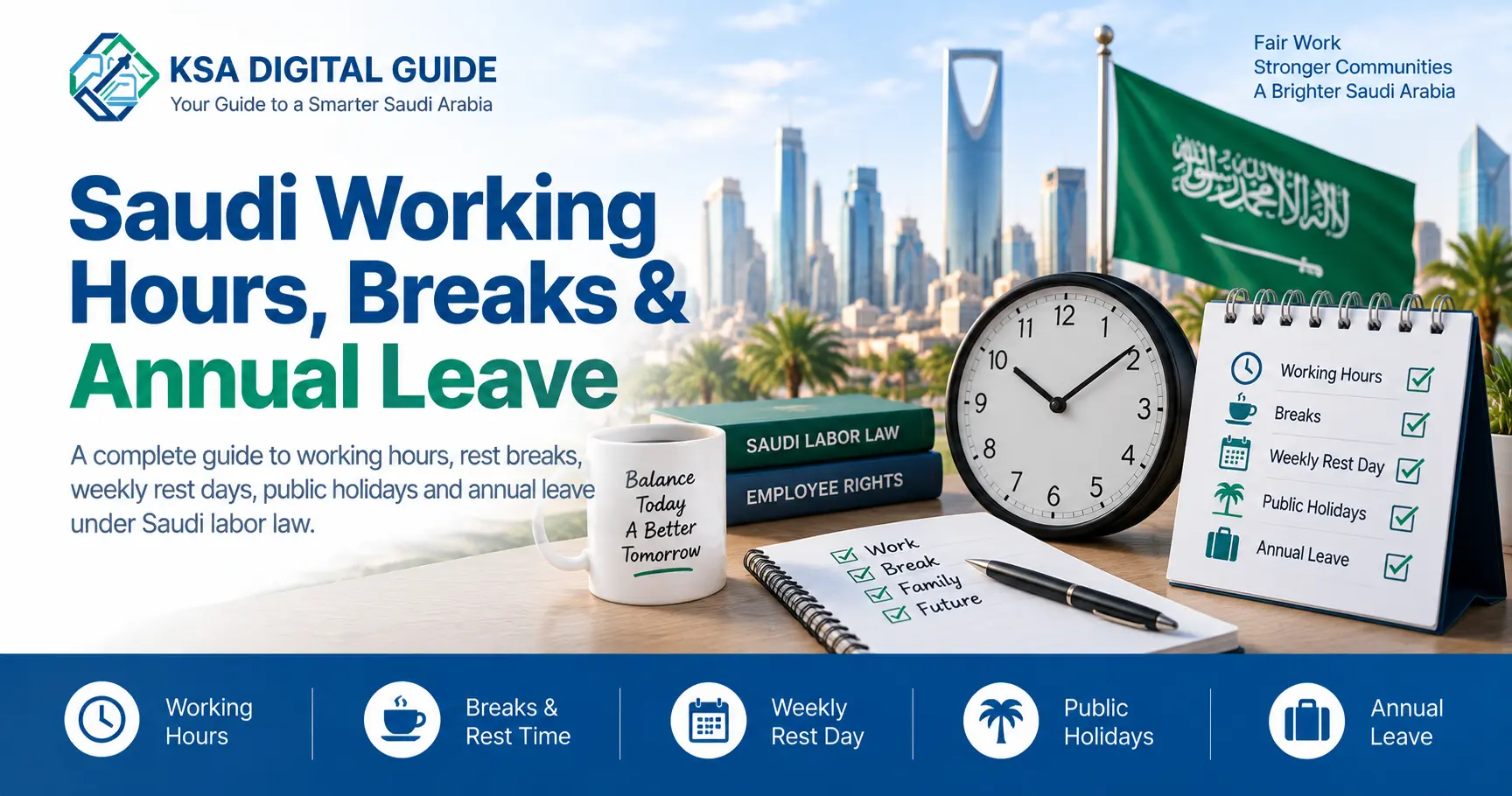 Saudi working hours breaks and annual leave guide for workers in Saudi Arabia